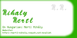 mihaly mertl business card
